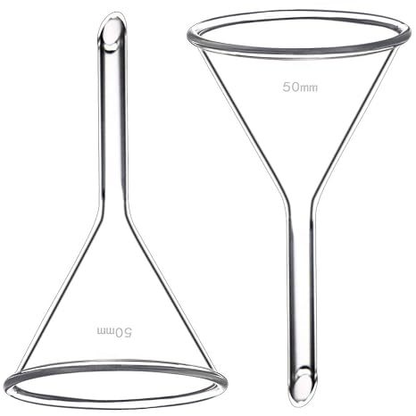 50mm Glass Funnel, Short Stem, Borosilicate Glass, Heavy Wall, Karter Scientific 213V10 (Pack of 2)
