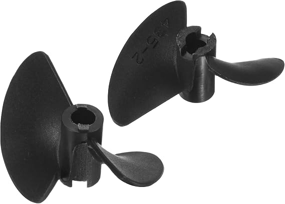 sourcing map 2pcs RC Boat Propeller, 2 Blades Propellers 4mm Hole Dia 35mm OD 40mm Pitch CW Clockwise Rotating Drill Propeller for RC Boat, DIY Ship Model, Black