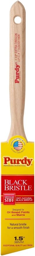 Purdy 144116015 Black Bristle Series Extra Oregon Angular Trim Paint Brush, 1-1/2 inch , White