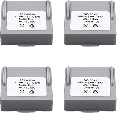 4pcs HETRONIC 68300900 1800mAh Remote Control Battery