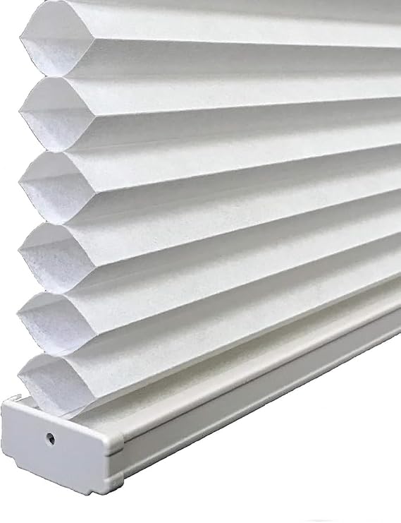 BlindDen - Room Darkening Honeycomb Shades - Blackout Blinds - Blinds for Indoor Windows - Window Shades - Cotton White
