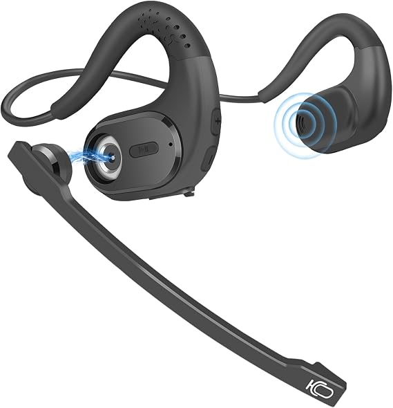BANIGIPA Bluetooth Headset with Removable Microphone, Open Ear Headphones