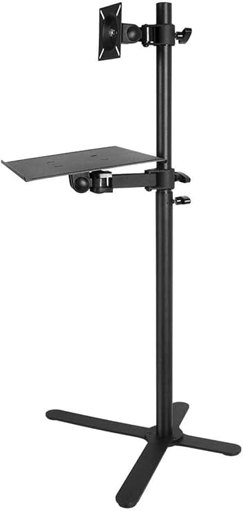Universal Swivel Table Top TV Stand Stainless Steel Corner TV Floor Stand for 30 80 Inches TVs Silver Monitor Stand on Wheels Castors Up(Style #3)