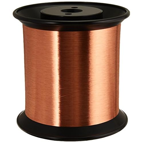 Magnet Wire, Enameled Copper Wire, 42 AWG, 5.0 Lbs, 0.0026 Diameter, Natural