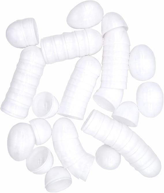 30-Pack 2-3/8" Blank White Plastic DIY Easter Eggs Surprise Eggs