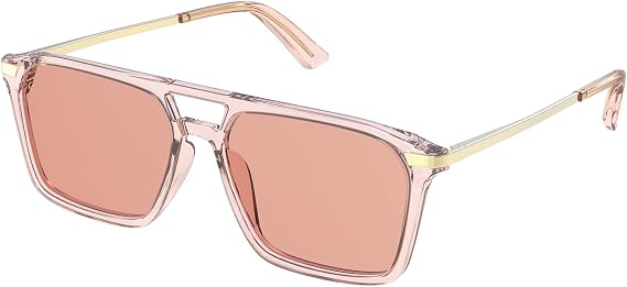 Goiteia FL-Rose Migraine Glasses,Blocks 480520 nm Light, Light Sensitivity Glasses for Fluorescent LED Glare,Photophobia