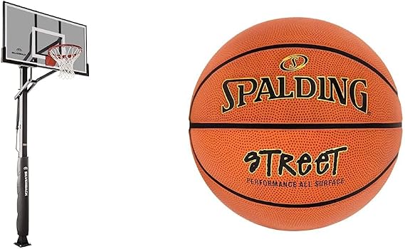 Silverback 60" In-Ground Basketball System with Adjustable-Height Tempered Glass Backboard and Pro-Style Breakaway Rim