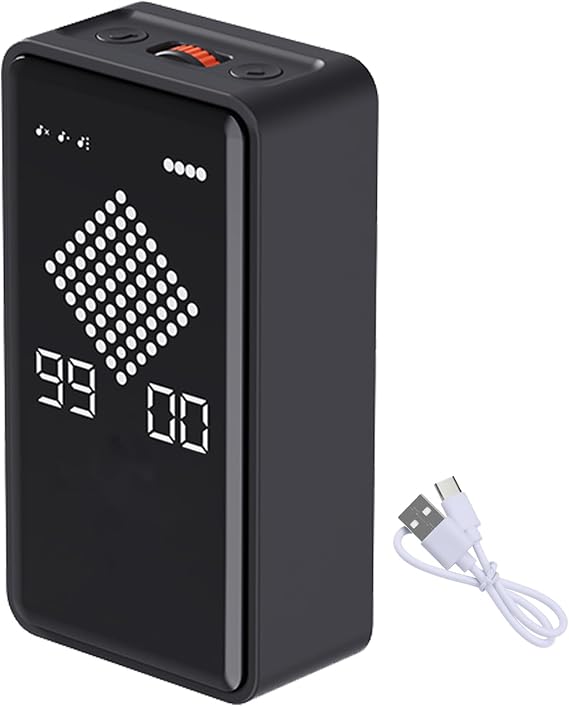 Digital Visual Timer, 0-99mins Sand Time with Gravity Sensor, Hourglass Animation, Type-C Rechargeable Magnetic Visual Timer for Classroom, Cooking, Fitness, Baking, ADHD(Black)