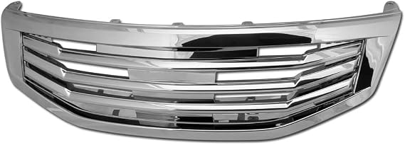 7422442225217 Compatible With 2011-2012 Honda Accord 4 Door Sedan Chrome MU Style Front Bumper Grill Grille