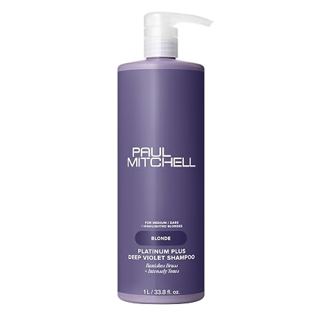 Paul Mitchell Platinum Plus Deep Violet Shampoo, Banishes Brass + Intensely Tones, Ideal for Blonde, Highlighted, Gray or Silver Hair