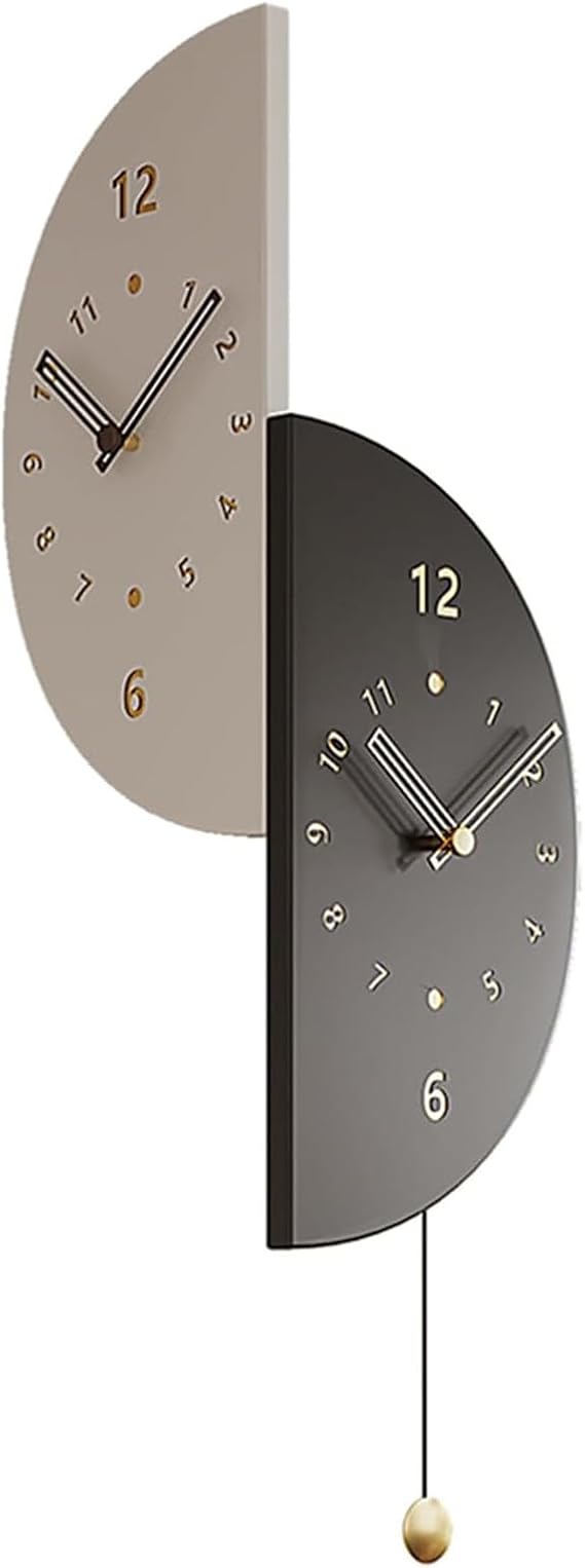 TsoLay Double-Sided Luminous Creative Clock, Double Sided Corner Wall Clock with Voice-Activated Lights, Dual Movement Design Can Set Dual Time Zones, for Bedroom Living Room Office