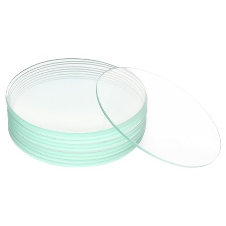 FunChem Laboratory Watch Glass Set 70mm O.D., Curved Glass Beaker Covers with Smooth and Transparent Surface, Ideal for Weighing & Covering in Lab Use, 10Pcs