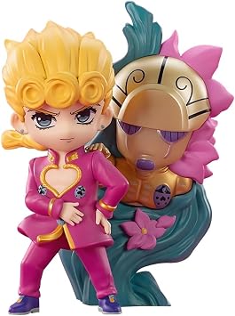 LUNK JJBA Action Figures Jotaro Brando Anime Figure Giorno Giovanna Bruno Bucciarati Action Statue Figura Cake Topper Cartoon Hero Figurine Car Ornament 3.5IN
