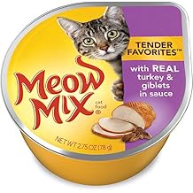 Meow Mix Tender Favorites Real Turkey & Giblets In Sauce, 2.75-Ounce Cups (Pack Of 24)
