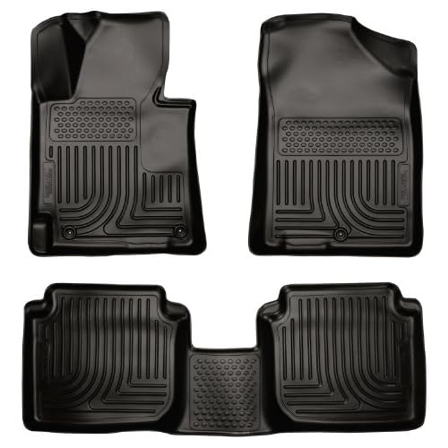 Husky Liners Weatherbeater Floor Mats | Fits 2011-2013 Hyundai Elantra Sedan; 2013 Hyundai Elantra Coupe | Front & 2nd Row, 3-pc Black - 98891