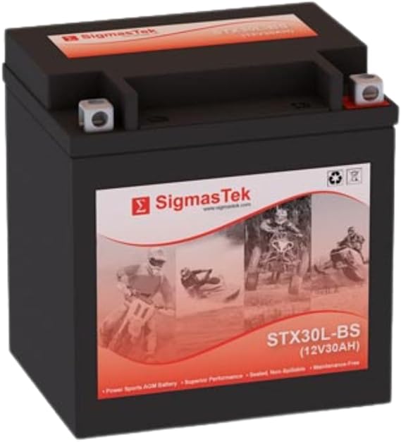 STX30L-BS 12V 30Ah 385CCA Motorcycle Battery Rechargeable SLA AGM, Suitable for ATV, UTV, Snowmobile and Personal Watercraft