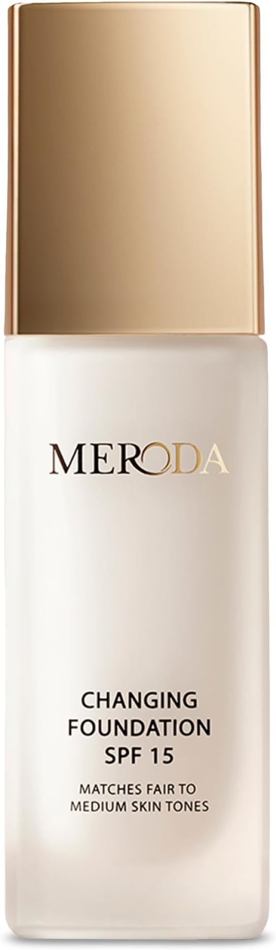 MERODA® Colour Changing Foundation SPF 15 [Light to Medium Skin] - Mature Skin Liquid Makeup - Long Lasting Color Match for Face