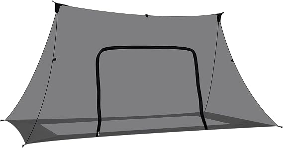 Onewind Camping Mosquito Net for Cot, Shelter Bugnet Camping Screen Room | Ultralight No-See-Ums Breathable Mesh Bugnet Mosquito Netting with Double Sided Zipper, Black, No Floor