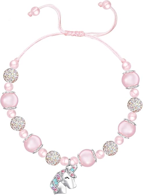 M&Ostyle Magical Unicorn Bracelet for Girls,Pink Bracelet Unicorn Jewelry Gifts for Girls Daughter Granddaughter Niece Birthday Christmas