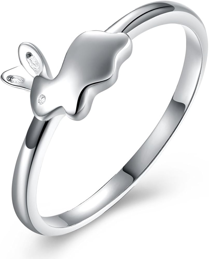 Ginger Lyne Collection Adorable Bunny Rabbit Ring for Girls or Women 925 Sterling Silver Easter Pet Jewelry