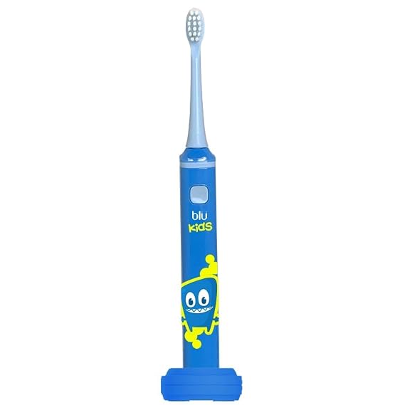 Blu Smart Toothbrush for Kids Up to 8 Years, App-Enabled Sonic Toothbrush with Live Tracking, Helps Build Healthy Brushing Habits, Rechargeable Electric (Blue)