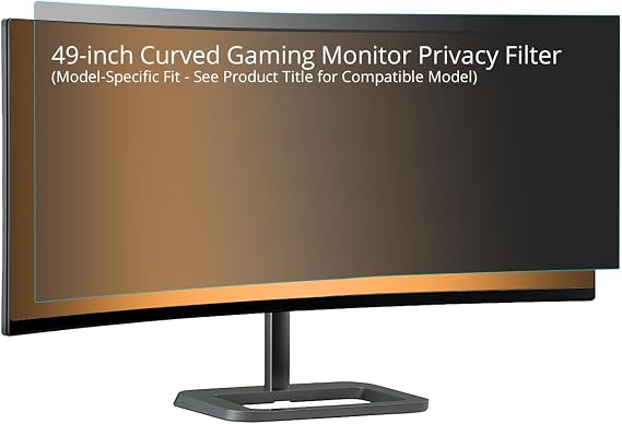 2-Way Privacy Filter for Samsung CHG90 QLED 49" Curved Gaming Monitor | Reversible Anti-Glare or Glossy, Enhanced Side-View Blocking, Includes Installation Kit