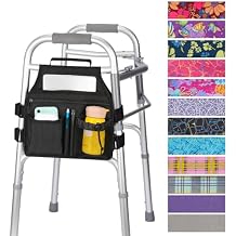 supregear Side Walker Bag, Walker Accessories Bag w/Cup Holder, Folding Walker Basket Waterproof Walker Organizer Caddy Pouch for Most Walker with Side Bar for Seniors, Elderly, Double Sided