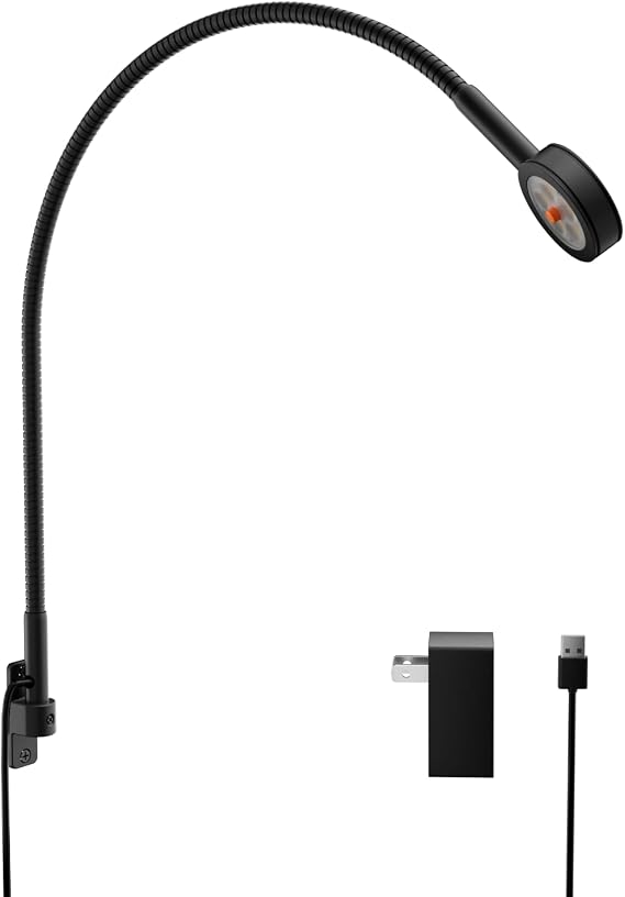acegoo Minimalist Bedside LED Reading Light, Wall/Wooden Headboard Mounted Flexible Neck Book Light, Rotatable Lamp Head & Convenient Light Head Switch, CRI 90+ 4000K, Powered by USB