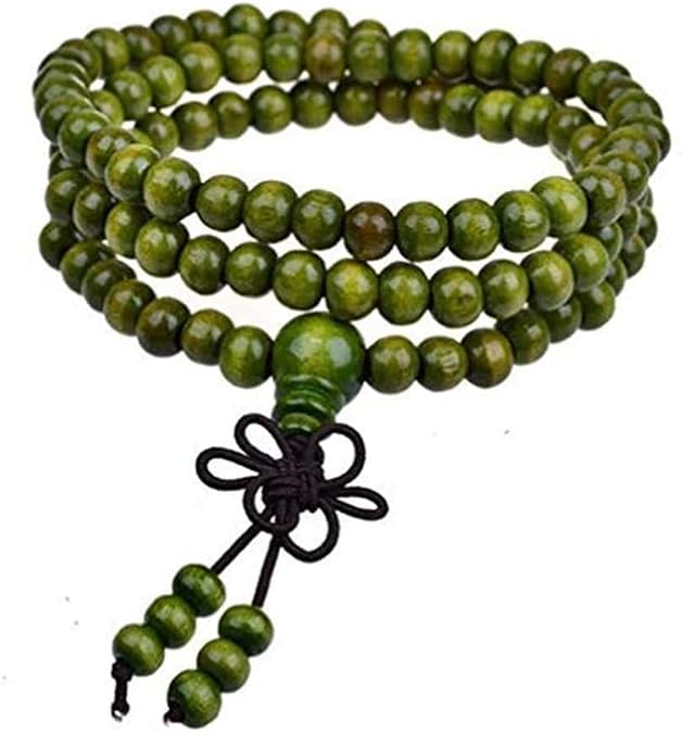 8mm Natural Sandan Buddhism Buddhist Meditation 108 Beads Wood Prayer Beads Mara Bracelet Female Male Green Practical design and Durable.
