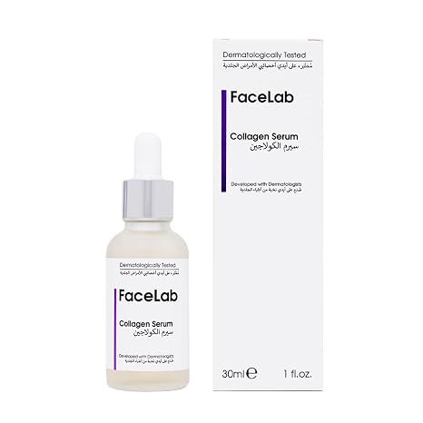 FaceLab Collagen Serum Anti-Ageing Formula Reduces Wrinkles and Skin Sagging Moisturises and Makes Skin Supple Antioxidant Protection for All Skin Types 30 ml