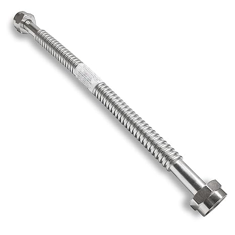 24" X 1" FIP Heavy Duty Durable Stainless Steel Corrugated Water Flex Connector W/Extra Thick Washers/Ideal for Water Heater and Water Softener