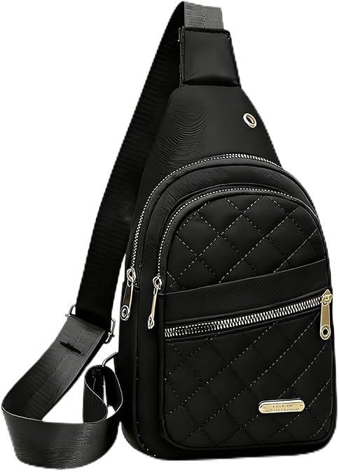Sling Bag Chest Bag Women's Cross Body Bag, crossbody chest backpack & Durable Crossbody Bags ，Lightweight Small Rucksack for Sports Outdoor Travel(Black)