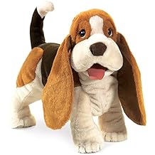 Folkmanis Basset Hound Hand Puppet , Brown, White, Black
