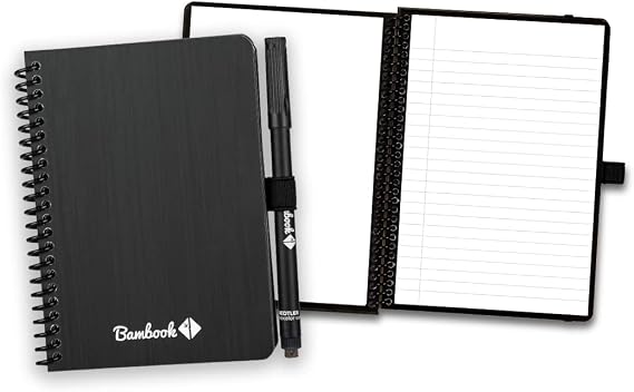 BAMBOOK Classic Notebook Original - A6 - Blank & Lined - Reusable Notebook, Rewritable Notebook, Dry Erase Board Notebook, Whiteboard Notebook, Erasable Notebook - Includes Free Pen App