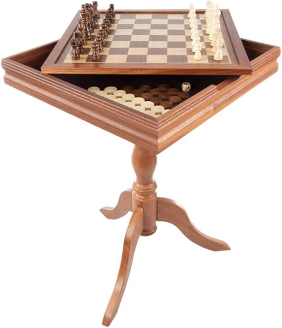 Game Table - Reversible Tabletop with Chess and Backgammon Gameboards - Game Room Furniture by Trademark Games