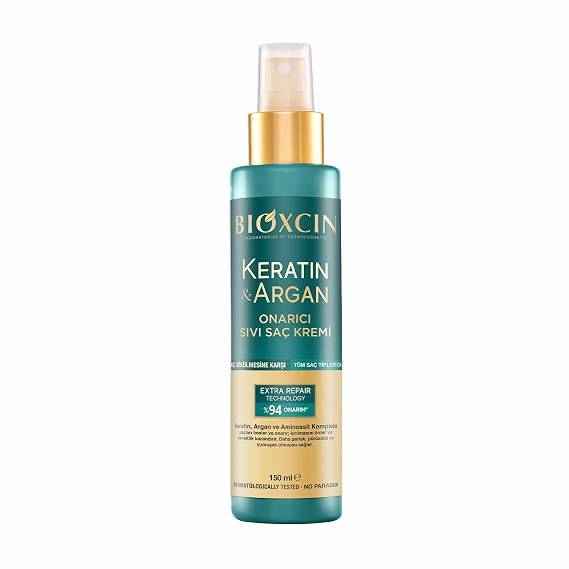BIOXCIN Keratin & Argan Repair Liquid Hair Care Cream 150 ml for Worn and Damaged Hair