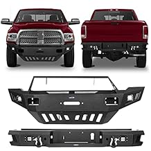 u-Box Ram 2500 Bumpers Front and Rear Bumpers Combo for 2010-2018 Ram 2500 3500 Pickup Truck Full Width Offroad Bumpers Kit w/Skid Plate & Winch Plate