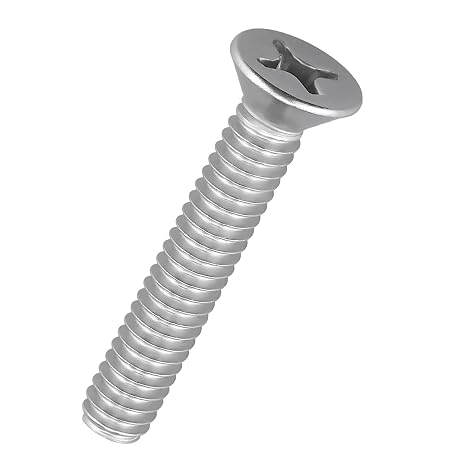 5/16-18 x 2" (10 Pack) Phillips Flat Head Machine Screws, Stainless Steel 304 (18-8), UNC Coarse Thread, Countersunk Head Machine Screws, Phillips Drive #4