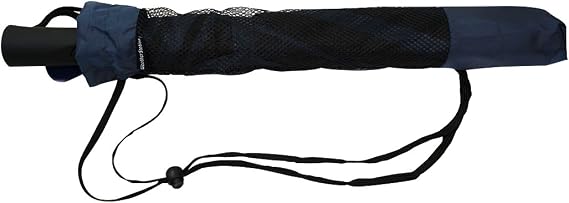 Weather Station 56 Inch Golf Umbrella, Automatic Compact, Lightweight, and Wind Resistant Two Person Folding Umbrella for Travel and Rain, Mesh Carry Bag, Black