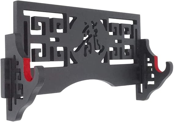 Flannel Sword Display Wall Mount Single Layer Stand Martial Arts Weapon Sword Belt Holder, Dragon Style, 1 Layer