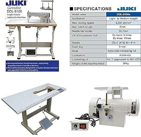 Juki Industrial Lockstitch DDL8100e Servo Motor, Table, LED Lamp. Assembly Required. DIY (DDL-8100 Economic Version)