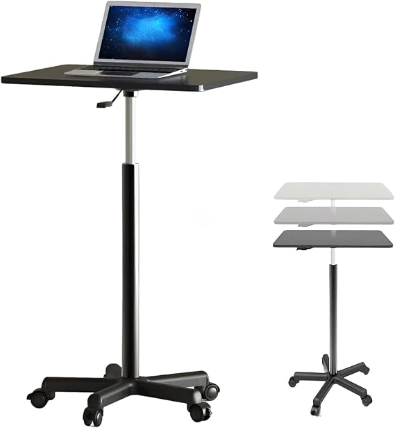 Adjustable Desk, Standing Desk, Elevating Table, Stepless Elevation, Up-and-Down Desk, Standing Table, Adjustable, High Table, with Casters, Side Table, Mini Table, Mobile Table, Telework, Stage