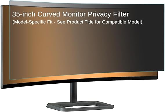 2-Way Privacy Filter Accessory Only to fit the LG 35WN65C 35-Inch Curved UltraWide QHD HDR Monitor, Reversible Anti-Glare or Glossy, Enhanced Side-View Blocking, Blue Light Reduction | Includes Installation Kit
