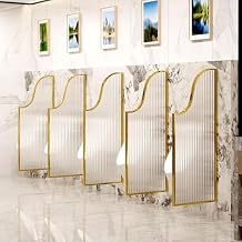 Urinal Partition,Bathroom Partition, Privacy Protection, Public Toilet Partition, Tempered Glass Urinal Partition, Easy to Clean, Stylish, for Shopping Malls Hotel/Public Restroom 1pcs(Gold)