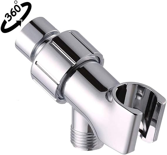 NearMoon Adjustable Shower Arm Mount- with Universal Wall Hook Bracket and Brass Pivot Ball, Shower Head Holder for Hand Held Showerheads (Chrome Finish)