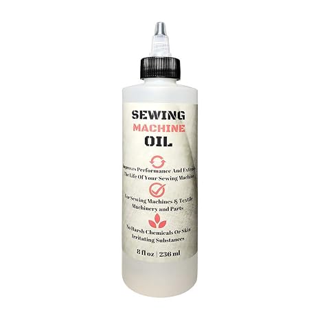 Stainless Sewing Machine Oil - 8 Oz - Custom Formulated, Compatible with Singer, Bernina, Kenmore, and Other Commerical Sewing/Embroidery Machines