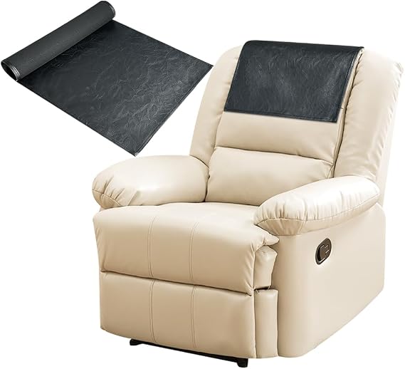 Recliner Headrest Cover Couch Headrest Protector for Recliner Chair Sofa Headrest Cover Faux Leather Recliner Chair Headrest Protector for Furniture Slipcovers Theater Seat (1Pcs)