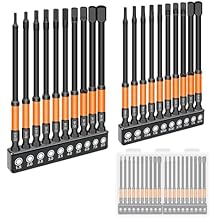 Impact Allen Wrench Drill Bit Set,20PCS 4" Long Hex Bit Set(Metric & SAE), 1/4" Hex-Shank S2 Steel,Impact Driver Bit Set, Magnetic CNC Tips for Drill & Driver with Storage Box