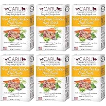Caru - Classics Free Range Chicken Bone Broth - for Dogs & Cats - Supports Overall Pet Health - Pour-Over Broth for Wet/Dry Food - Human Grade Ingredients - Non-GMO - Made in USA - 17.6 oz - 6 Pack