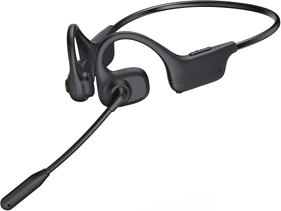 Open Ear Headphones with Mic, Bluetooth Wireless Headset with Microphone, AI Noise Cancelling Multipoint Connect Bluetooth 5.3, Sweatproof Wireless Headset for Work, Driving, Running, Workouts